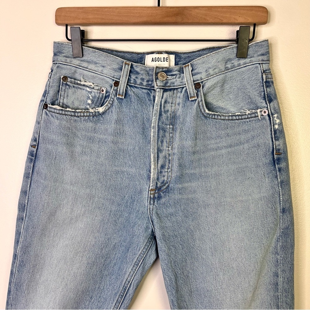 AGOLDE Riley High Rise Straight Crop Distressed Jeans - Picture 6 of 16